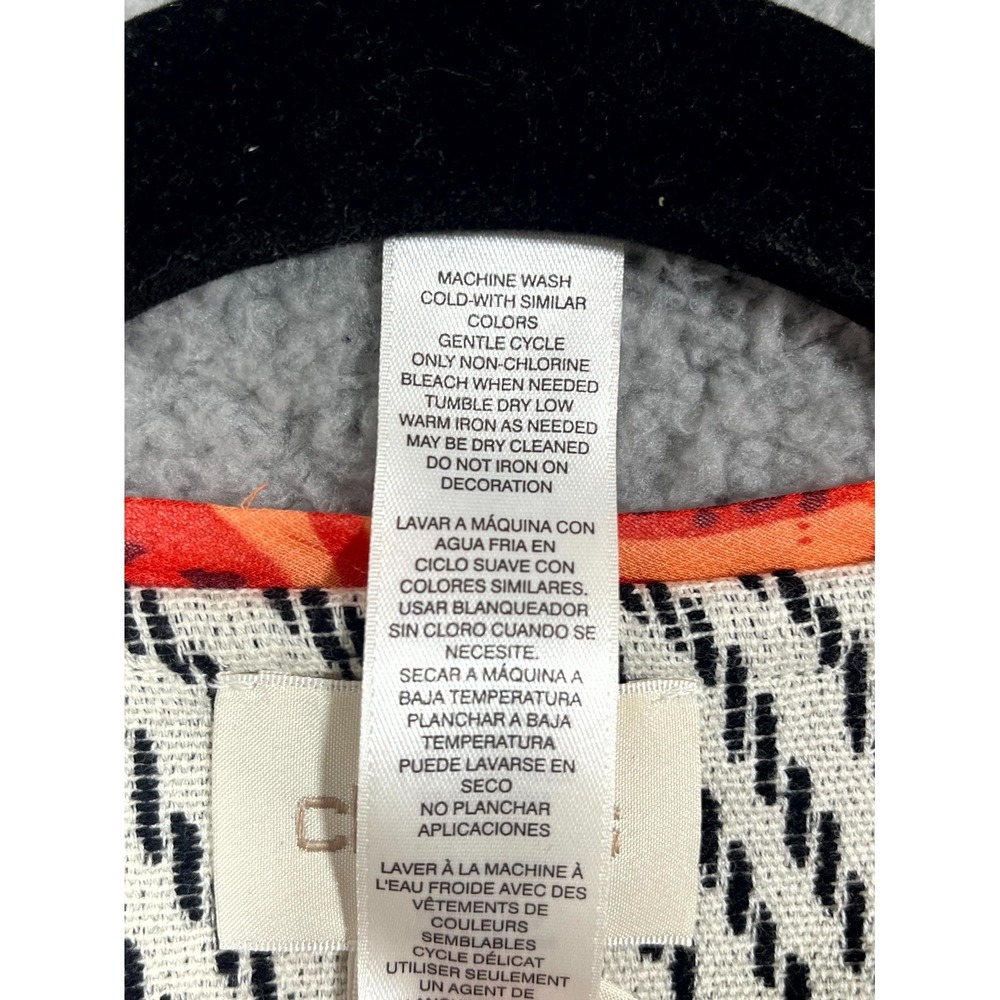 Chico's Jacket Womens 3 Multicolor Chevron Artisan Embroidered Floral Wedding - Picture 4 of 13